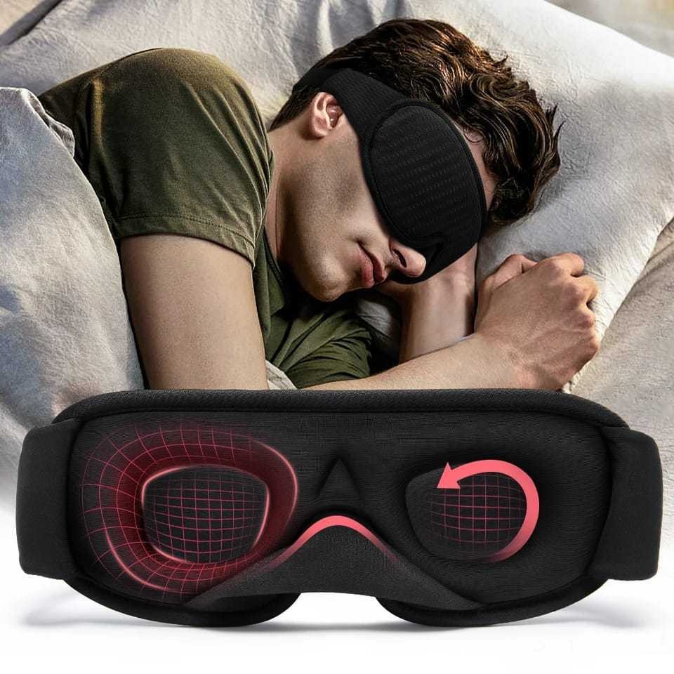 3D Máscara Espuma Confortavel de dormir, 100% Sombra Blackout, Zero Pressão Eye, Venda, Tampa do olh