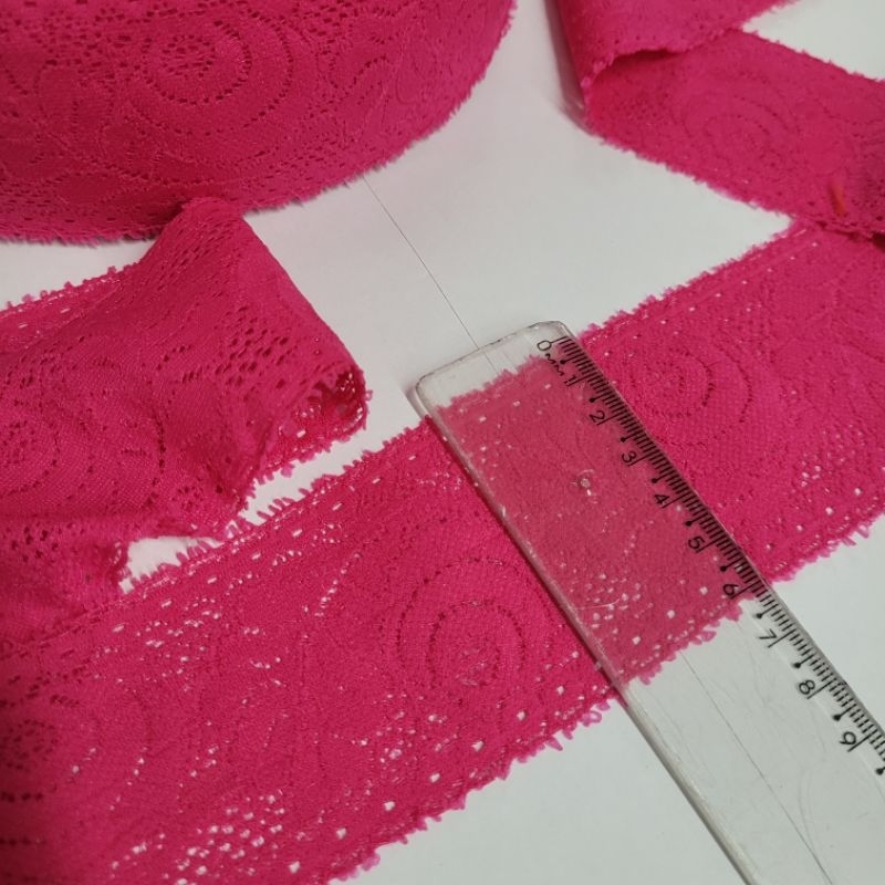Renda Elástica 6cm de largura costura lingerie artesanato armarinho LJ-64