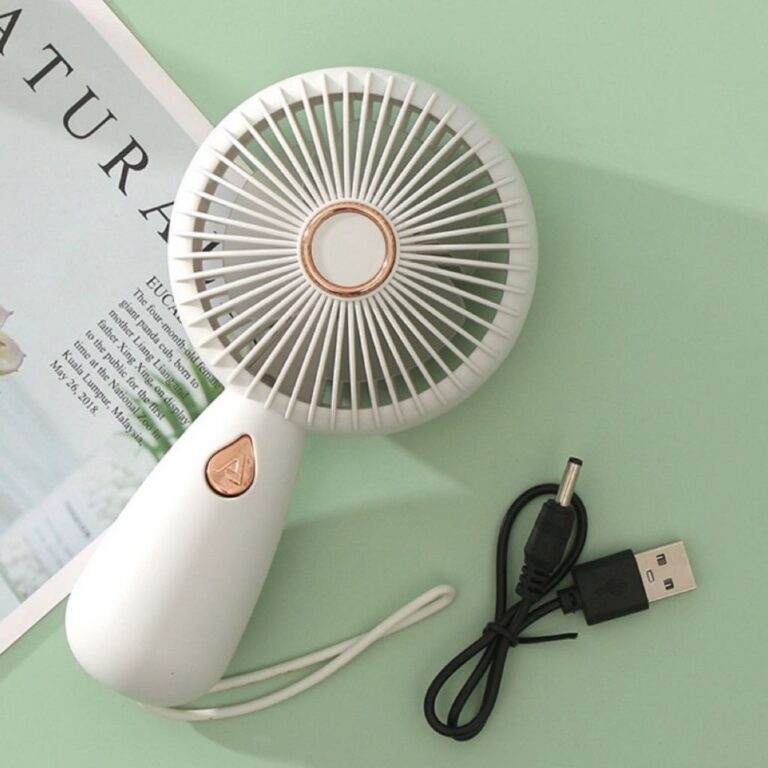 Mini Ventilador Portátil Kawaii de Mão com LED e