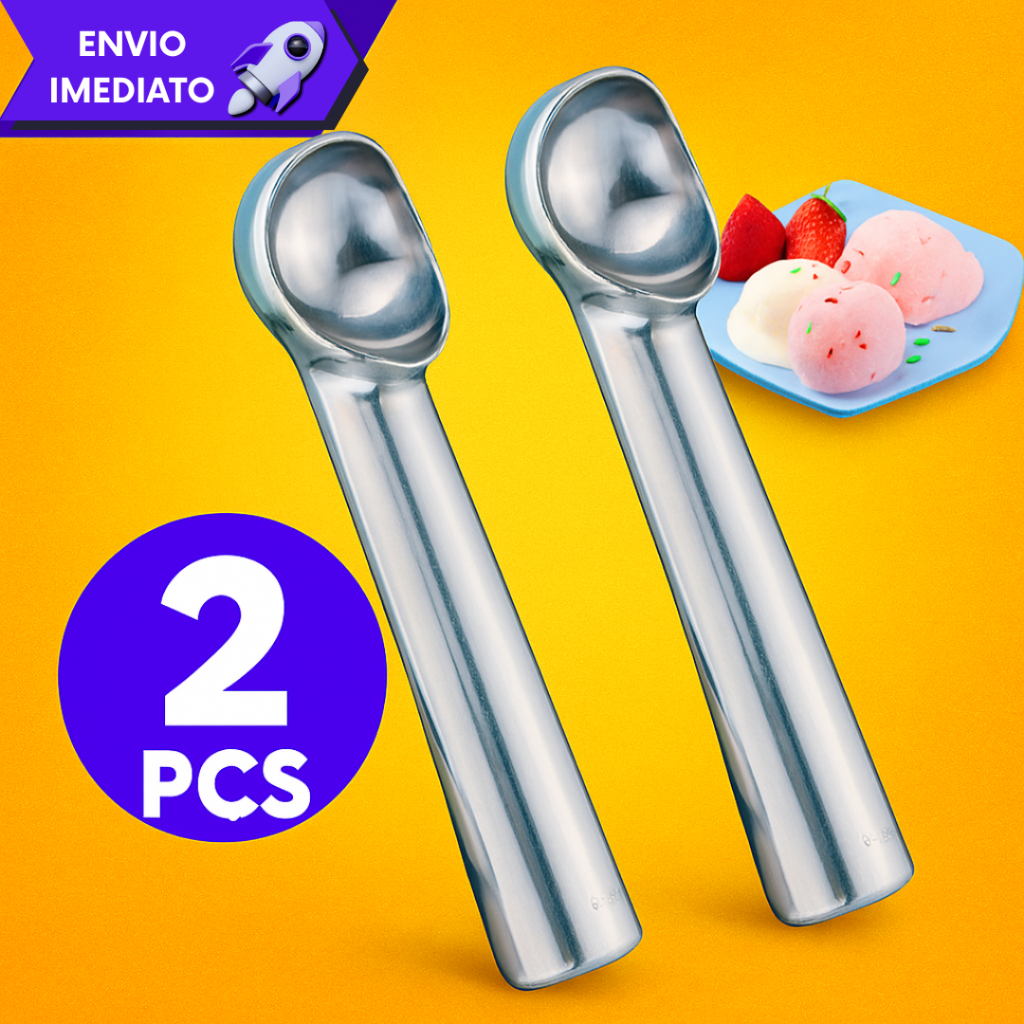 KITs Pegadores De Sorvete Colher Concha Bola Açaí de Sobremesa Sorveteria Restaurante Lanchonete