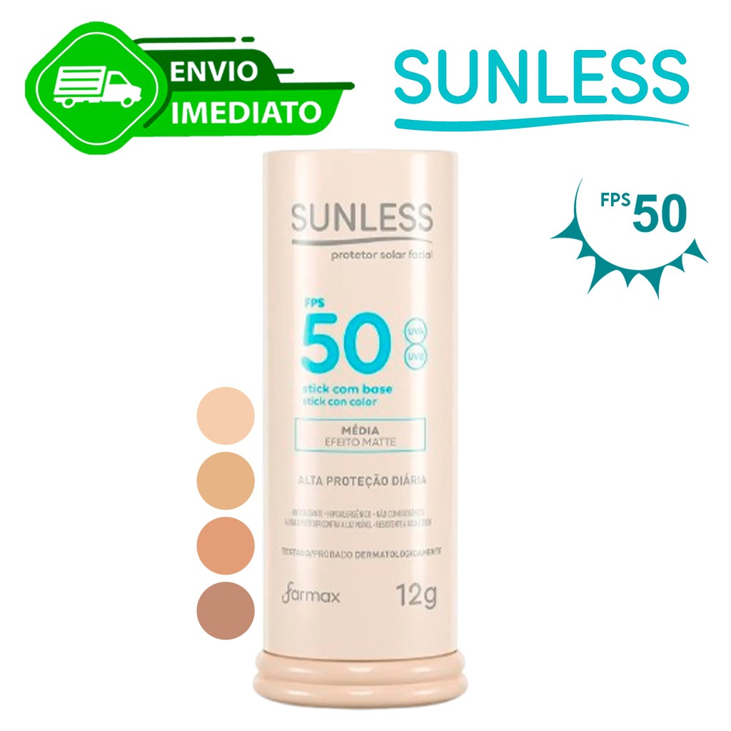 Protetor Solar Facial Com Base em Bastão Efeito Matte 12g FPS 50 Sunless Stick Envio Imediato