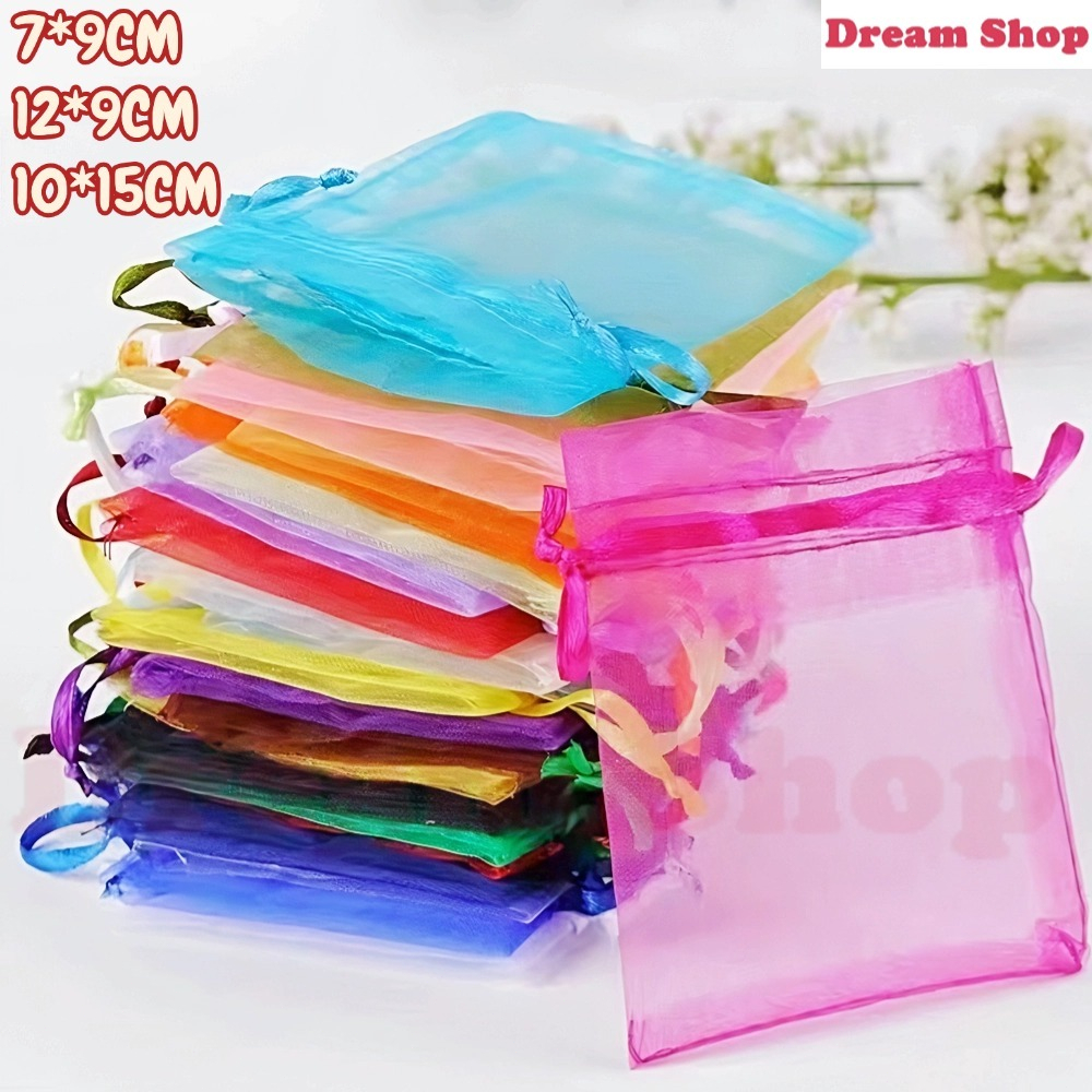 Kit 50/100 Saquinho Organza 7×9 / 9×12 / 10×15/13×18 Lembrancinha Festas Presente Jóias