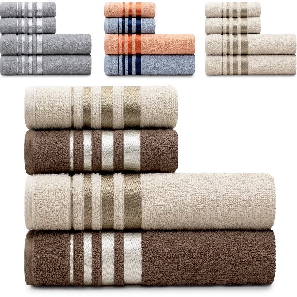 Jogo de Toalhas de Algodão 4 Peças Banho e Rosto Karsten – Emcompre