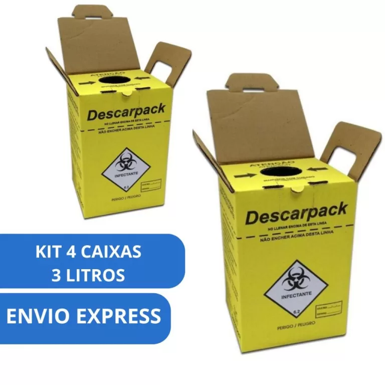 Kit 4 Caixa Coletora de Material Perfuro Cortante 