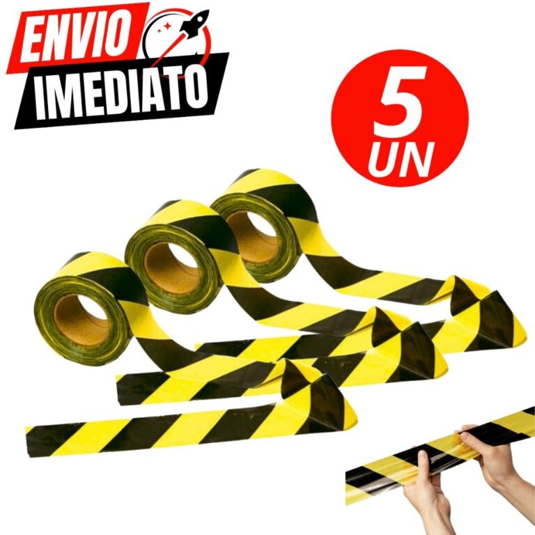 Kit Com 5 Und Fita Zebrada Amarela e Preta Para Is