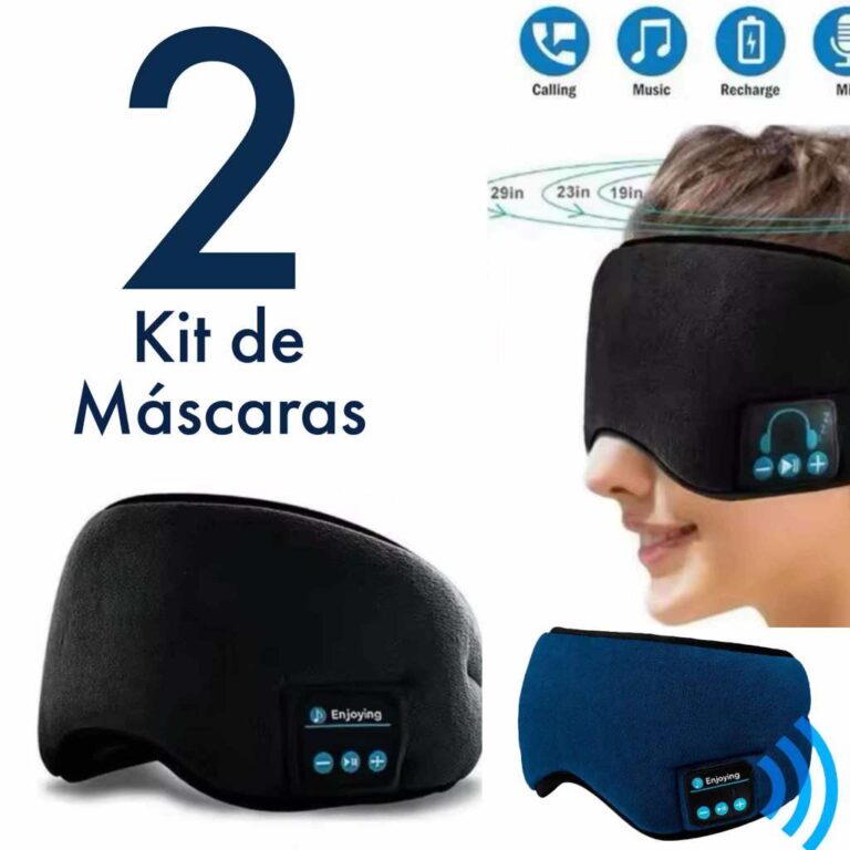 Kit 2 Máscaras de  Dormir Tapa Olho Com Fone De O