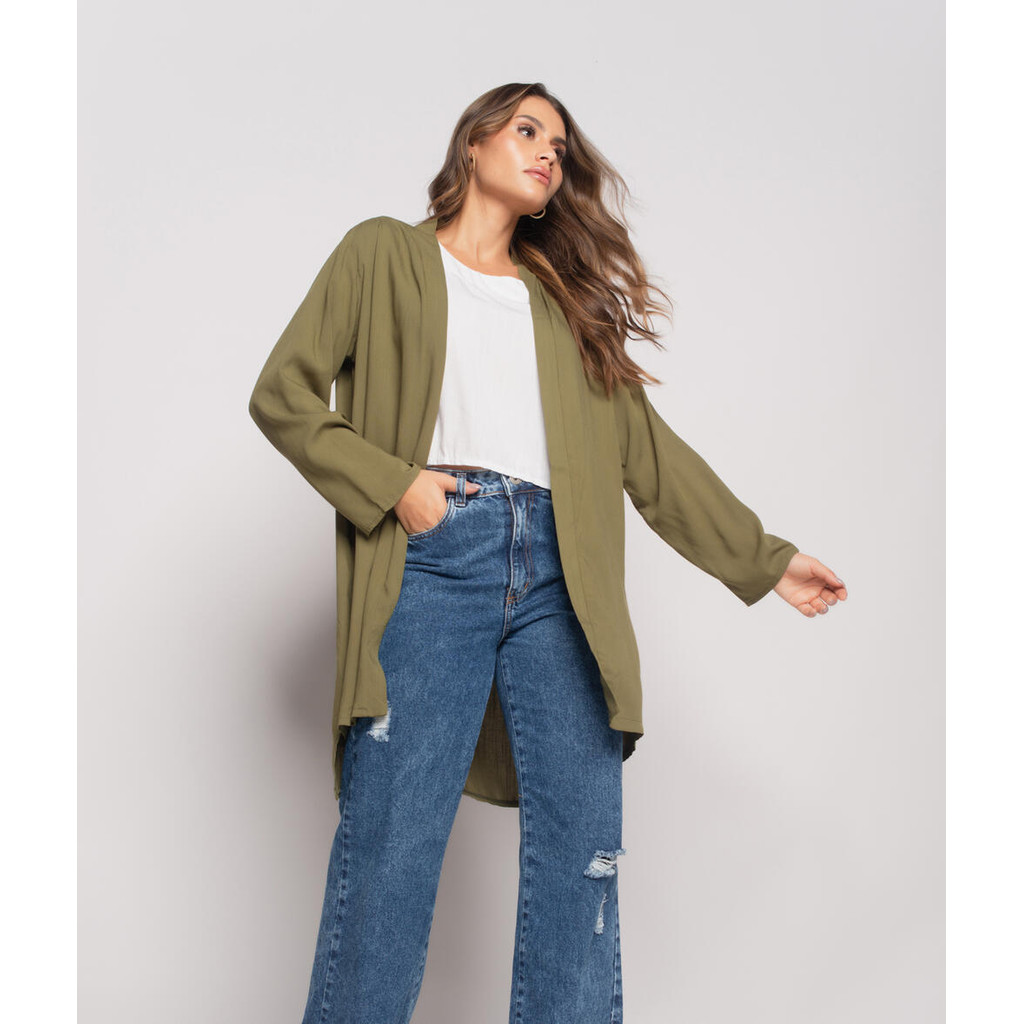 Kimono Manga Longa Viscolinho Salvatore Fashion