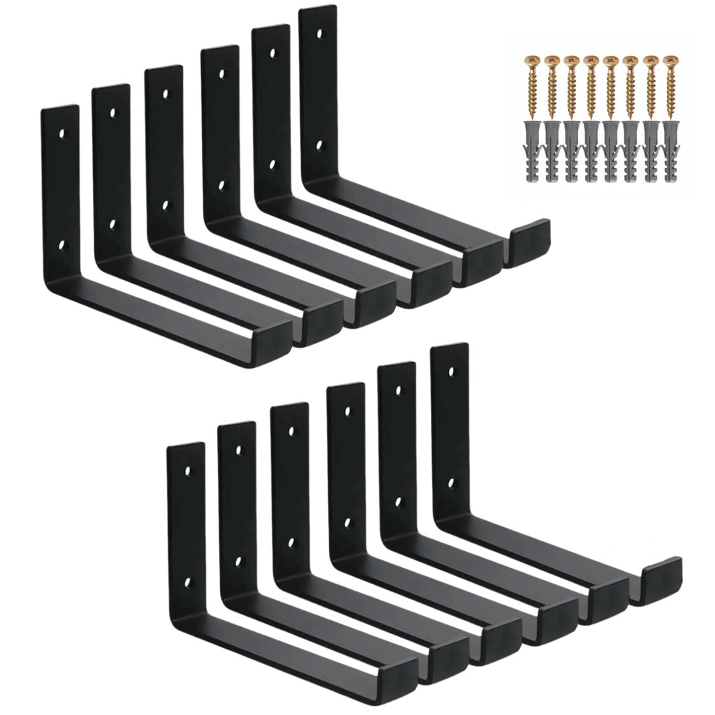 Kit 12 Peças Mão Francesa Invertida 30cm Ferro Resistente