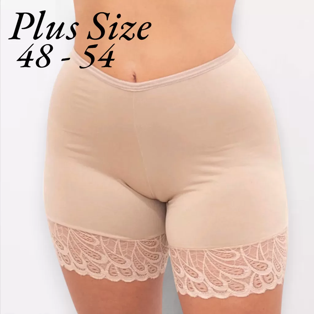 Kit Short Anágua Plus Size 48-54 Básico Bermuda Íntima com Renda Segunda Pele Rendado GNG Lingerie