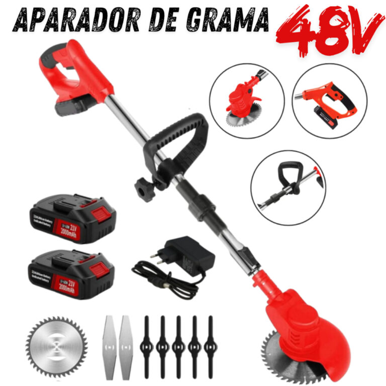 Roçadeira Aparador de Grama 3 em 1 + 02 Bateria 4
