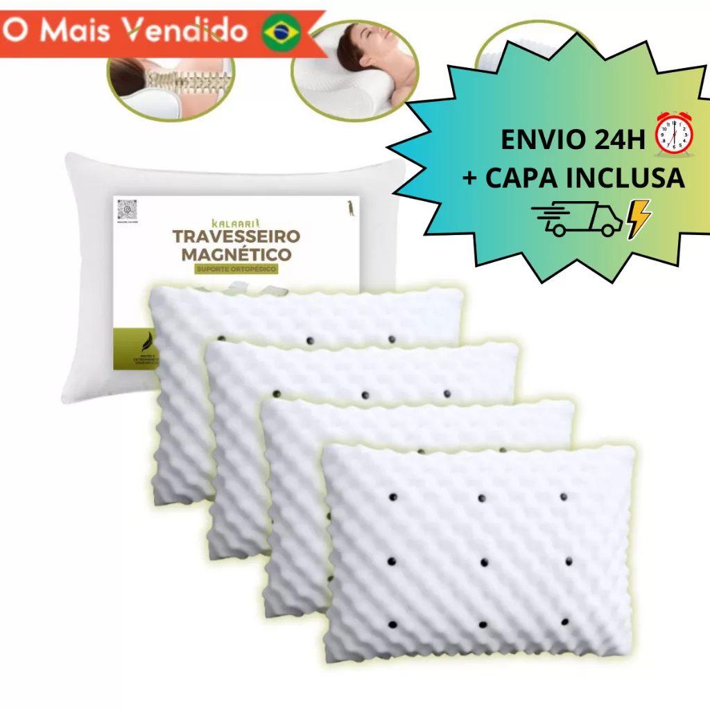 Travesseiros Magnético ALTO ORTOPEDICO Massageador Confortável Soft Infravermelho Luxo