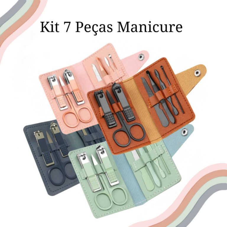 Kit Cortador de Unhas 7 Peças Portátil Pedicure 
