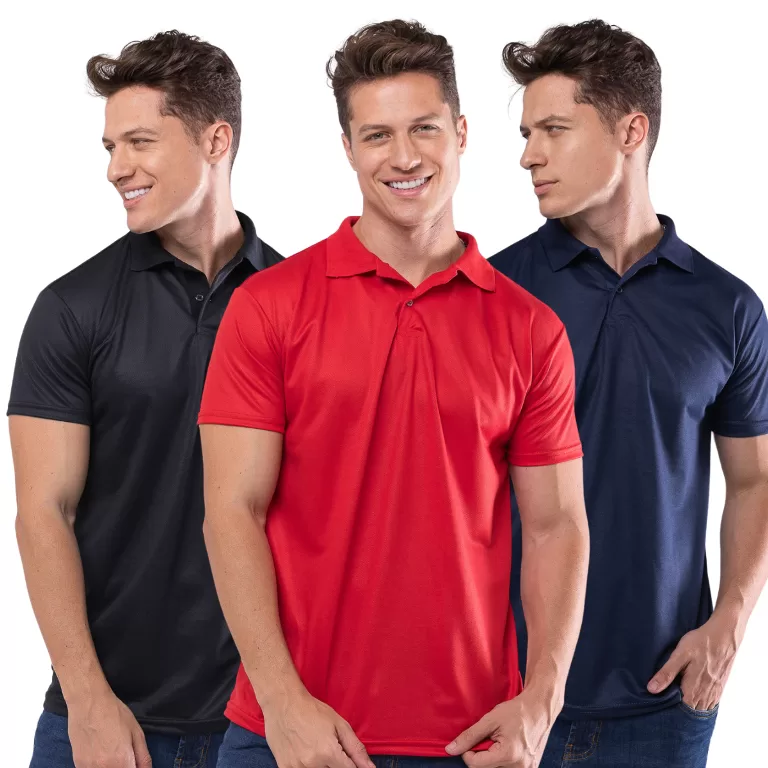 KIT 3 Camisas Camiseta Polo Masculina Piquet Poli