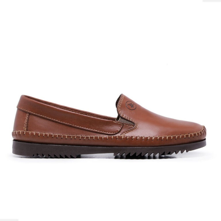Sapato Tratorado Masculino Mocassim Em Couro Legí