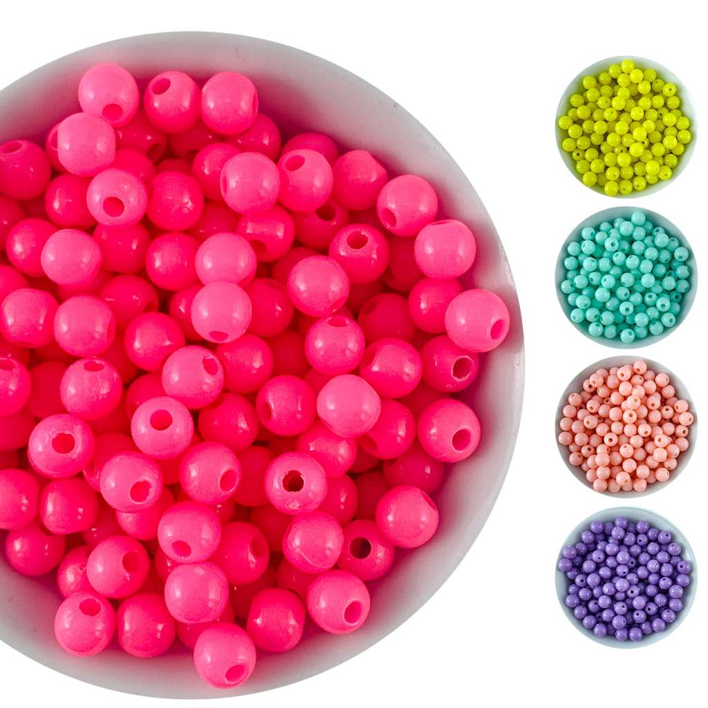 Miçangas 500/300/100 unidades tamanho 6 mm perolas para fazer pulseiras e artesanato em geral