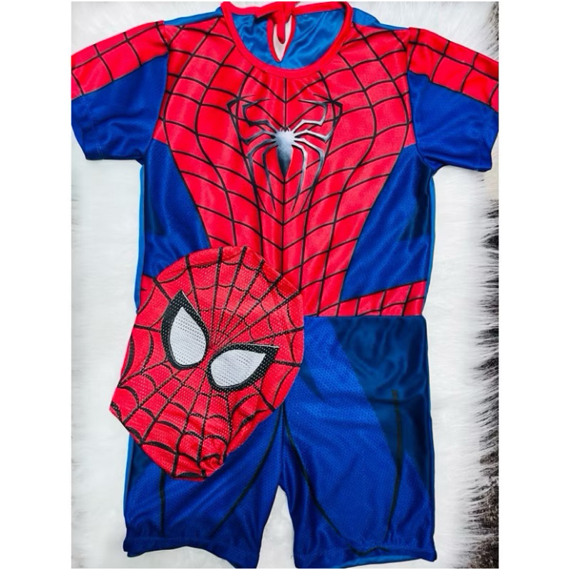 Fantasia Infantil Homem Aranha com Máscara de Tecido