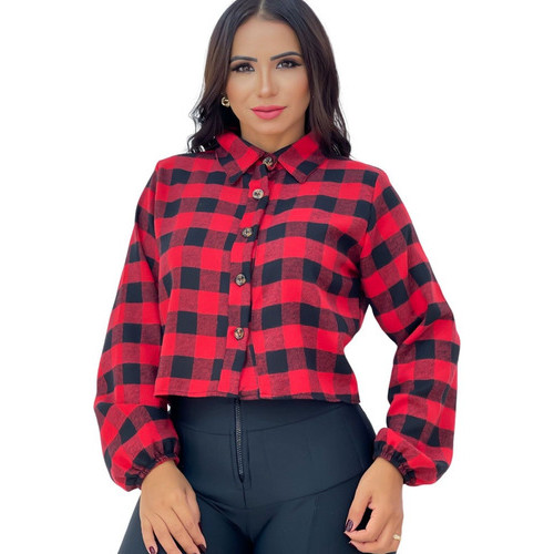 Blusa Xadrex Para Festa Junina Blusa Manga Longa S