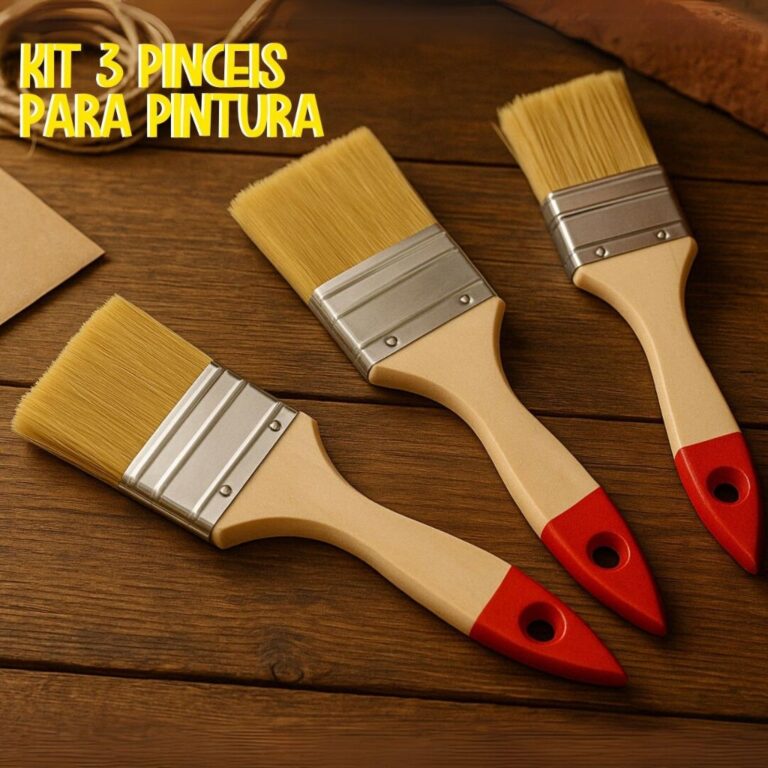 Kit 3 Pincéis Pintura Madeira Fibra Sintática Re