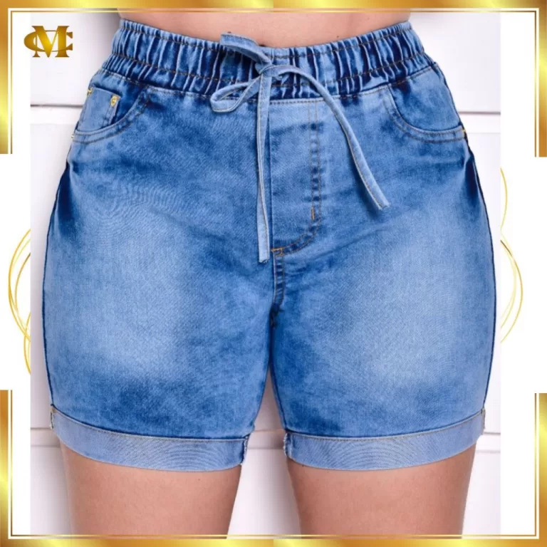 Bermuda jeans Feminino Meia Coxa Cintura Alta Zero