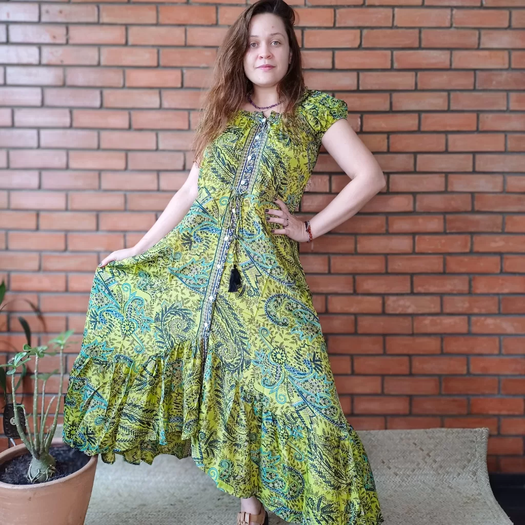 Vestido Cigana Seda Indiano Boho