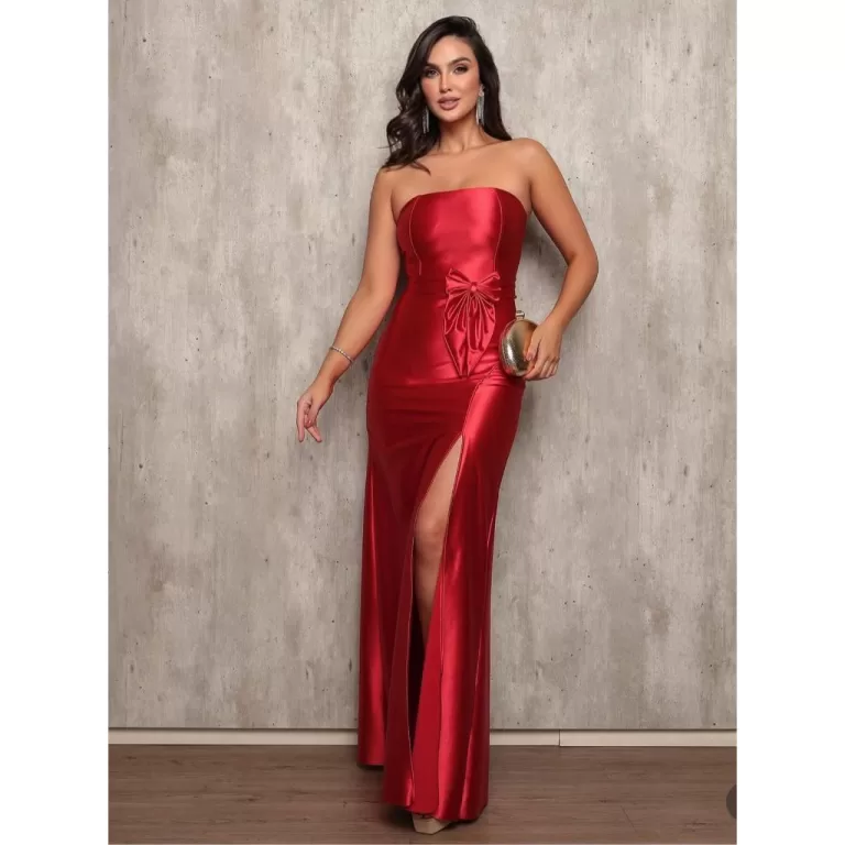 Vestido Longo de Festa Tomara que Caia Sereia Bril