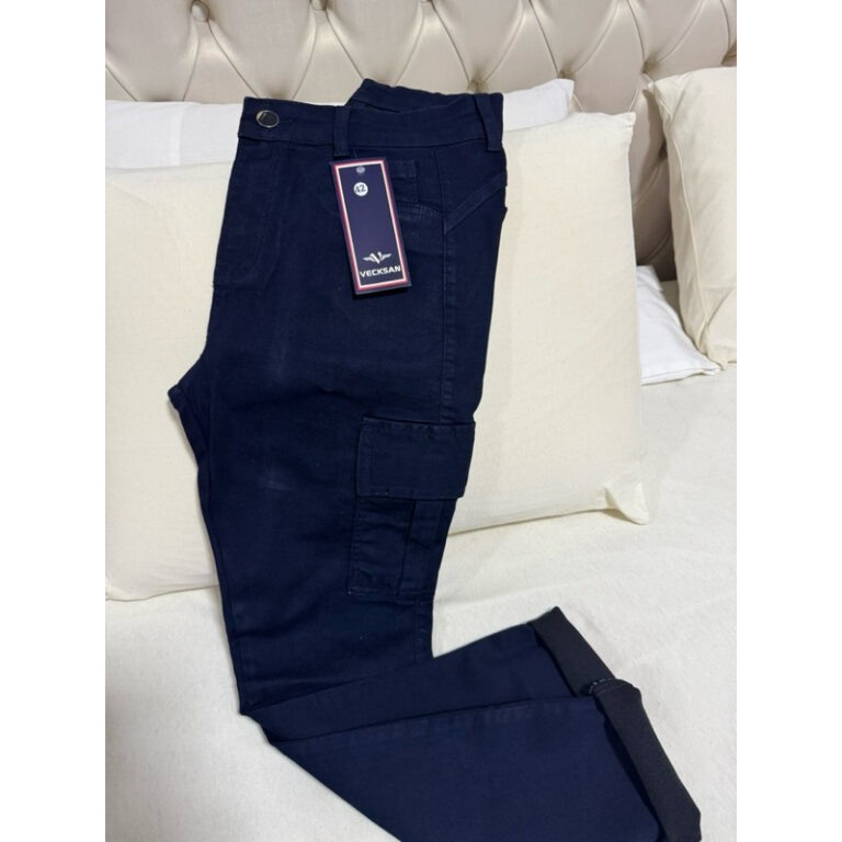 calça feminina Skinny cargo jeans com lycra cintu