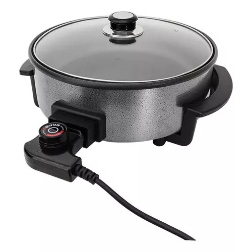 PANELA ELETRICA MANGIARE PRETA REDONDA 30CM 127V 2