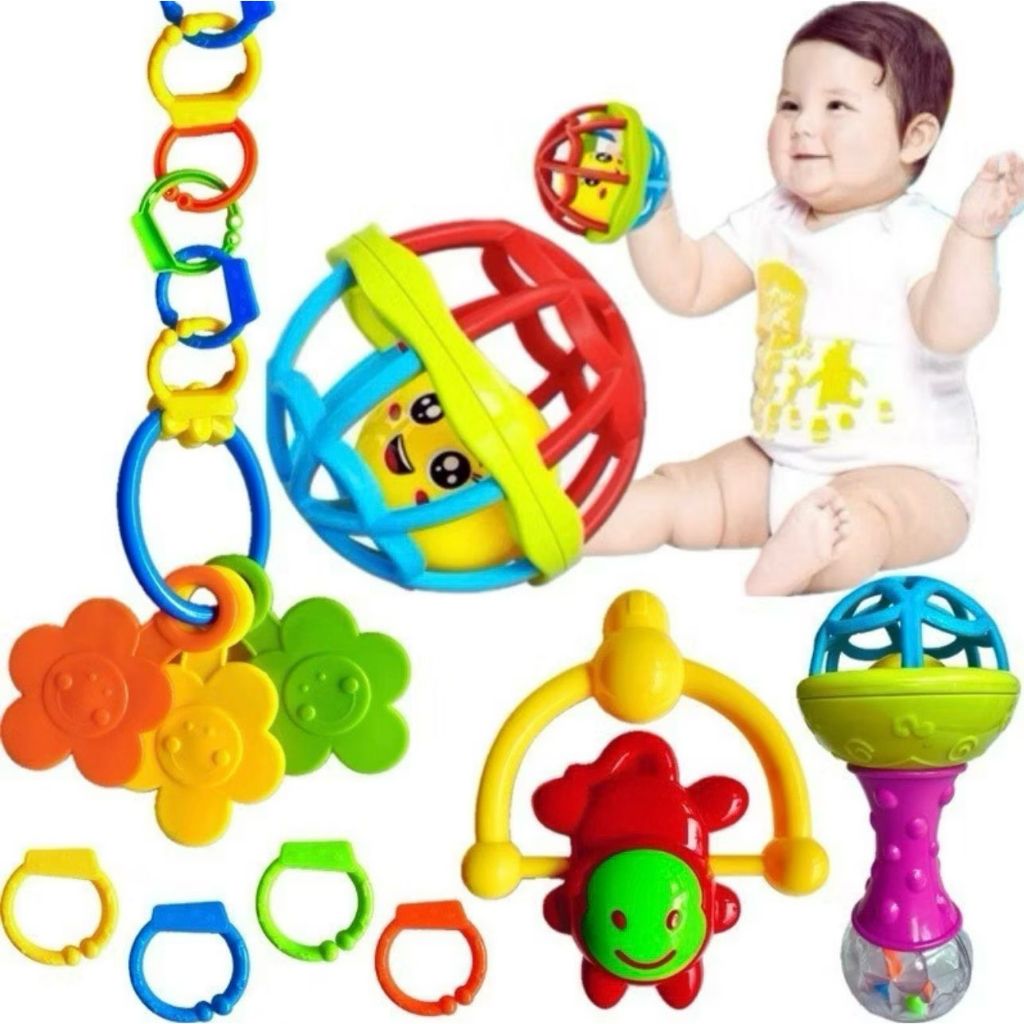 Mordedor para Bebe Sensorial Macio com Chocalho