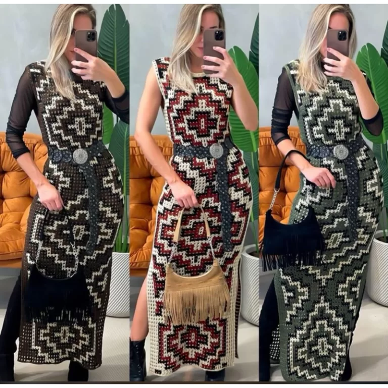 Vestido Longo em tricot com Fenda na leteral Moda 
