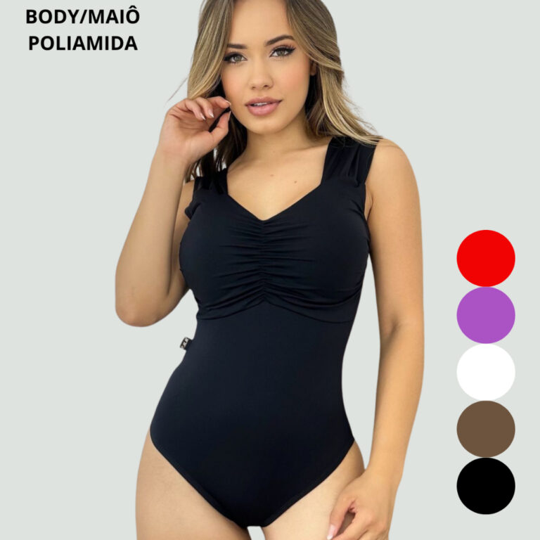 Maiô Feminino Body Moda Praia Suplex poliamida Pr