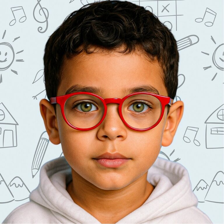Armação Infantil  Estilo Retrô Redonda Menino e