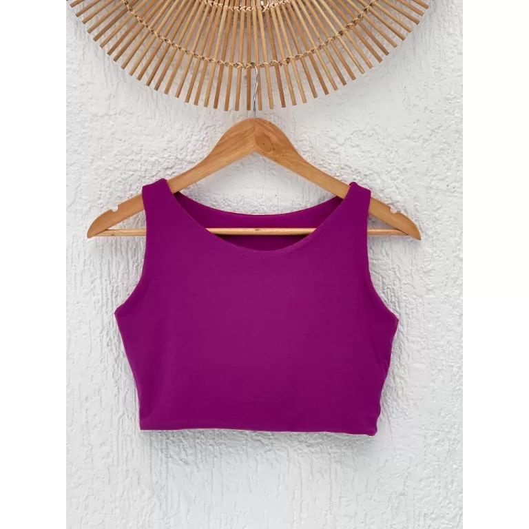 Cropped Básico Feminino Liso  Tecido Viscolaycra 