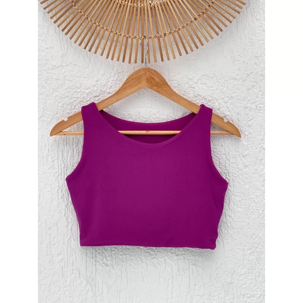 Cropped Básico Feminino Liso  Tecido Viscolaycra | Cores Variadas |