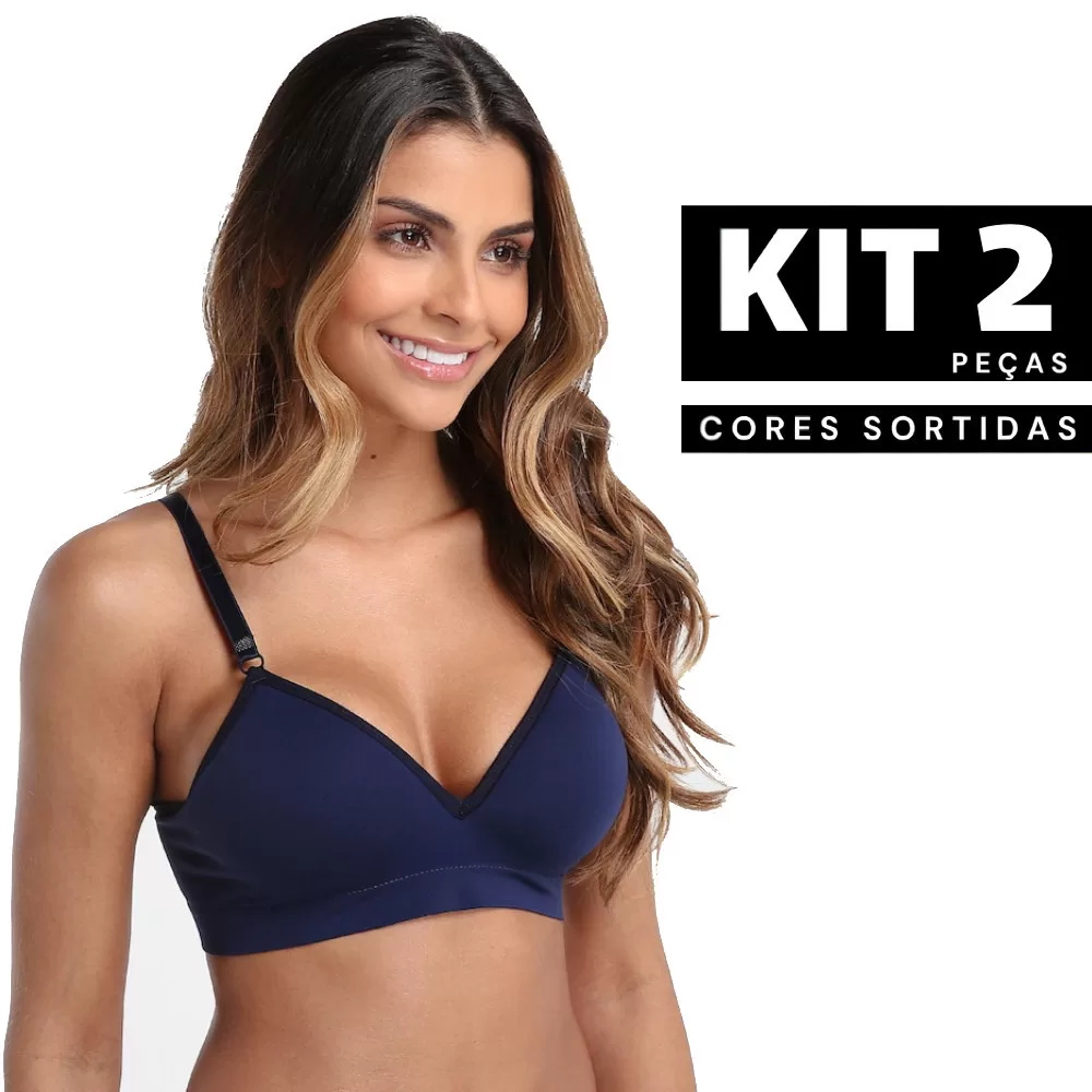 Kit 1 à 2 Sutiã Sem Bojo Sem Aro Confortável Ajustável e Respirável