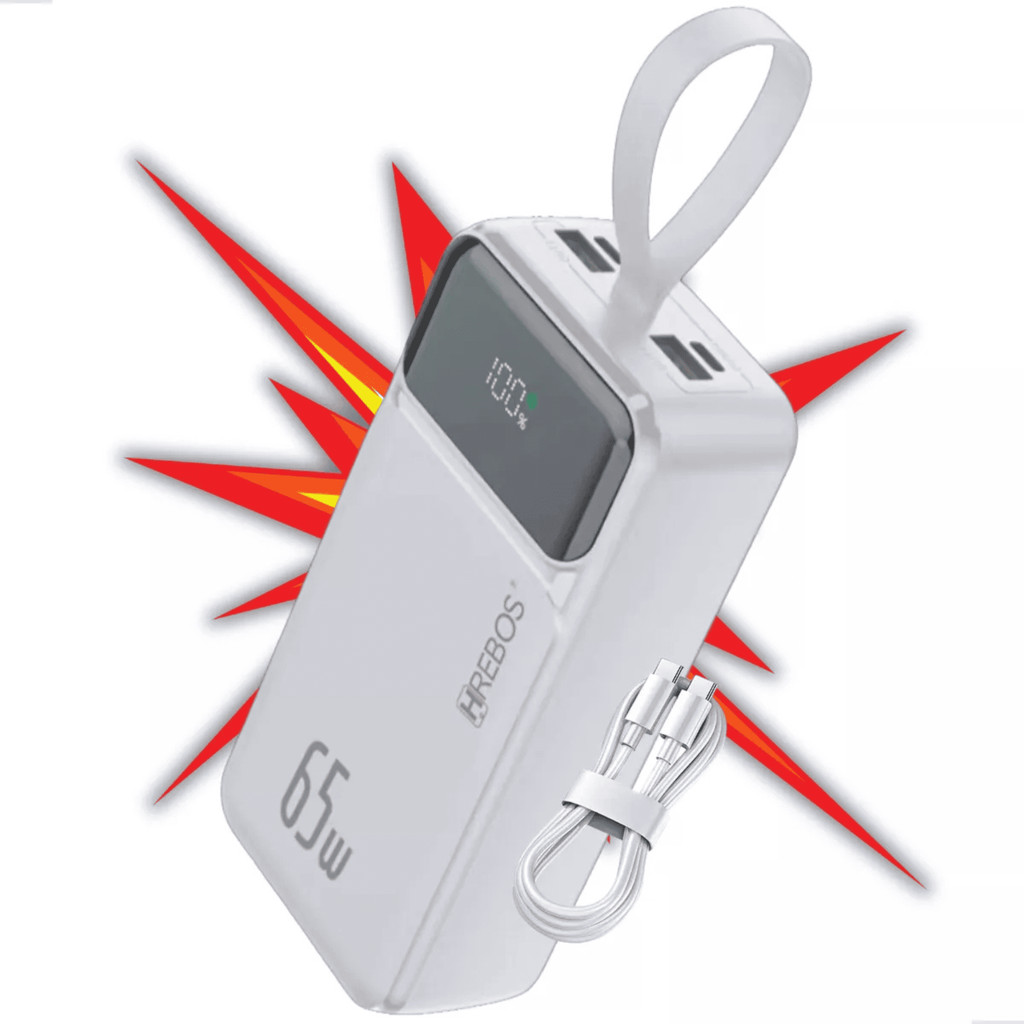 Carregador Portátil Power Bank 20000mAh 65W Carga Rápida Celular iPhone Notebook Macbook