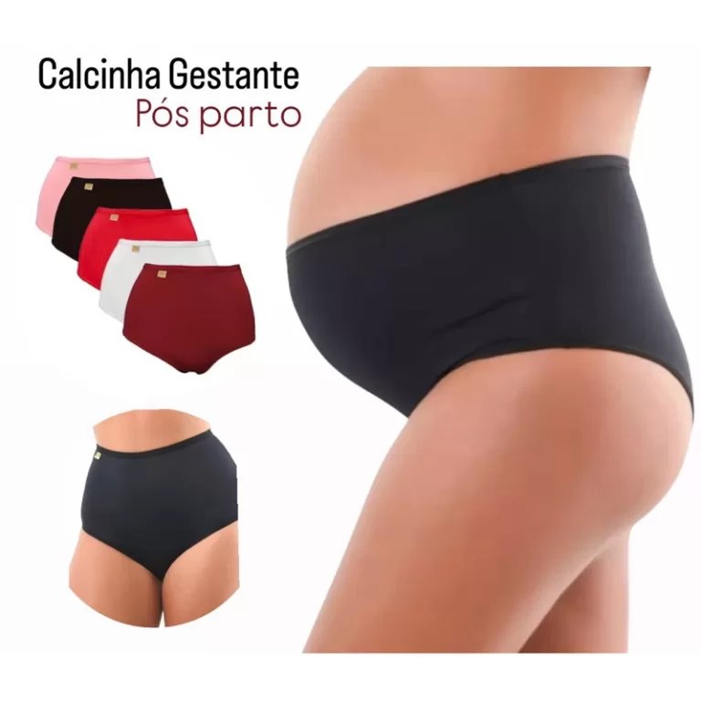 Kit  calcinhas gestante e pós parto cintura alta 