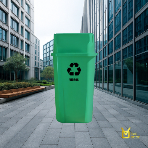 Lixeira Coleta Seletiva Verde 60 Litros | Separaç