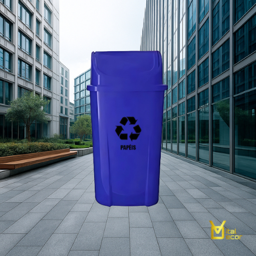Lixeira Coleta Seletiva Azul 60 Litros | Separaç