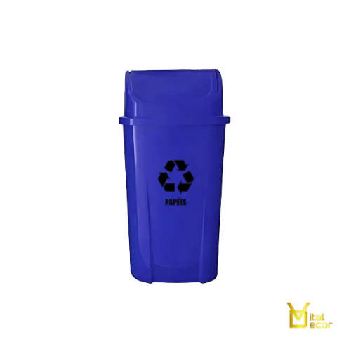 Cesto de Reciclagem Azul 60L para Papel | Ideal pa