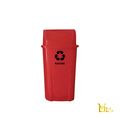 Cesto Vermelho 60L para Plásticos | Reciclagem In