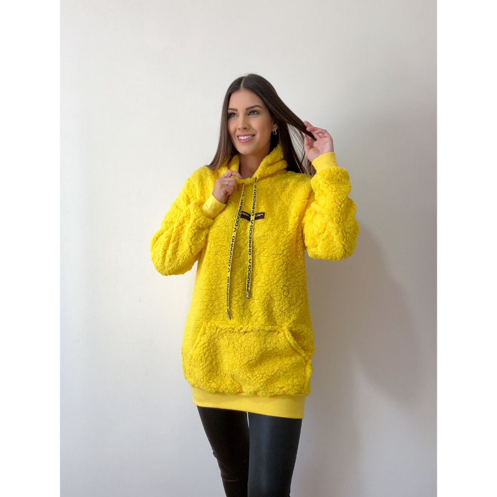 Blusa Feminina Canguru Casaco Teddy Moda Unissex