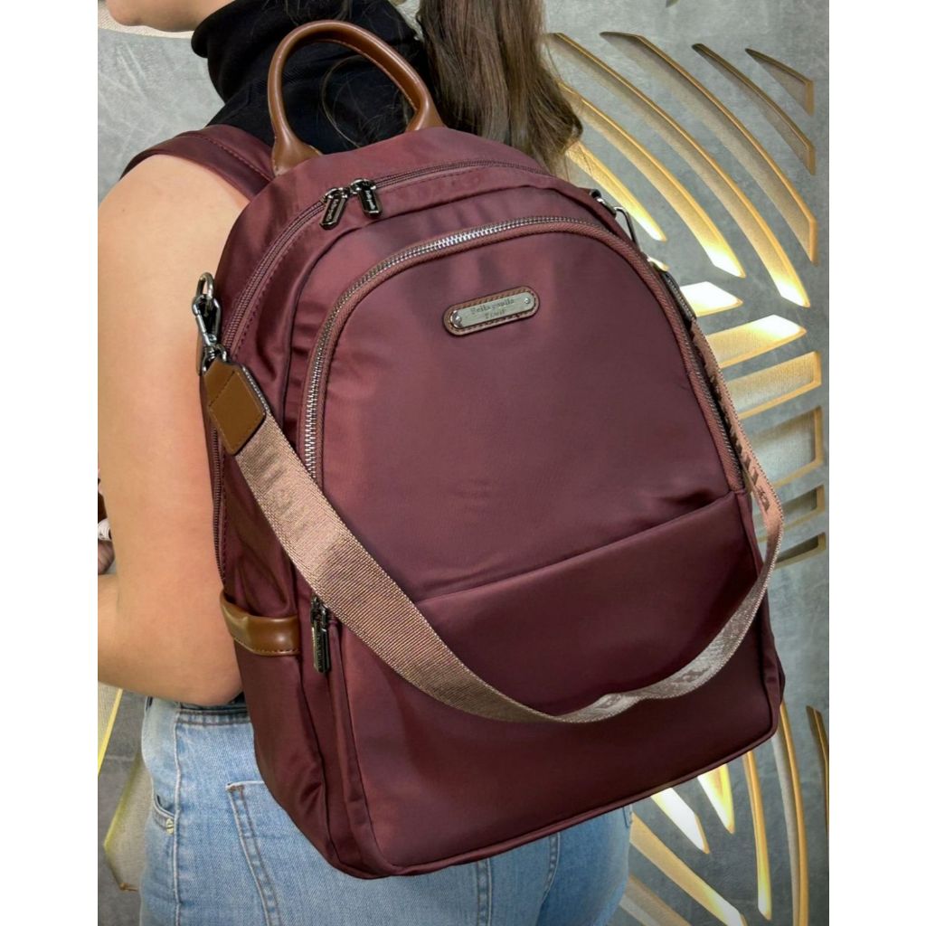 Mochila Impermeável Bella Paulla Alça de Costa e Transversal Espaçosa Notebook Trabalho