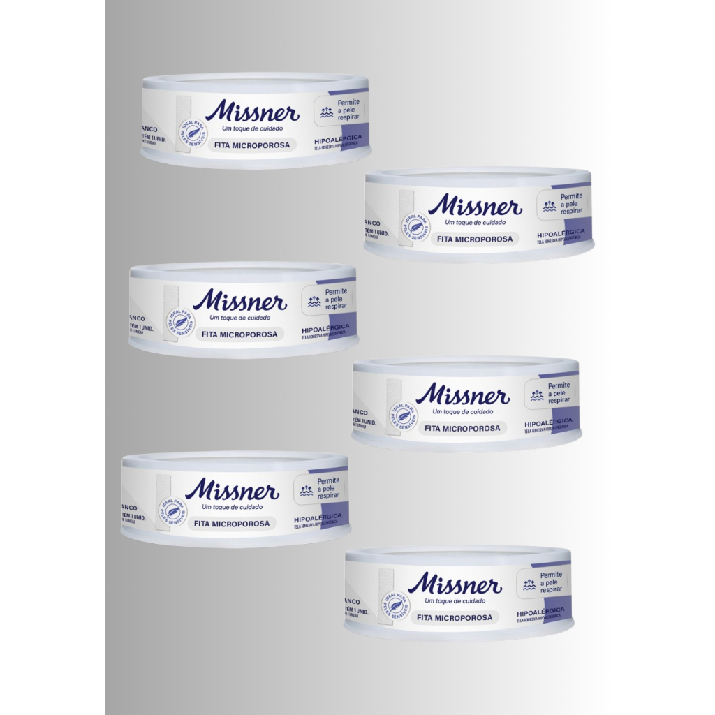 Fita Microporosa Branca 1,2cm x 4,5m  Hipoalergênica | Kit com 6 Unidades