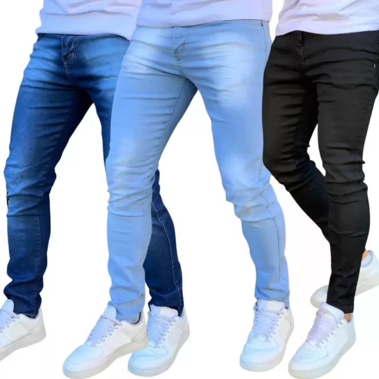 Kit 3 Calça Jeans Masculina Skinny Lycra NF origi