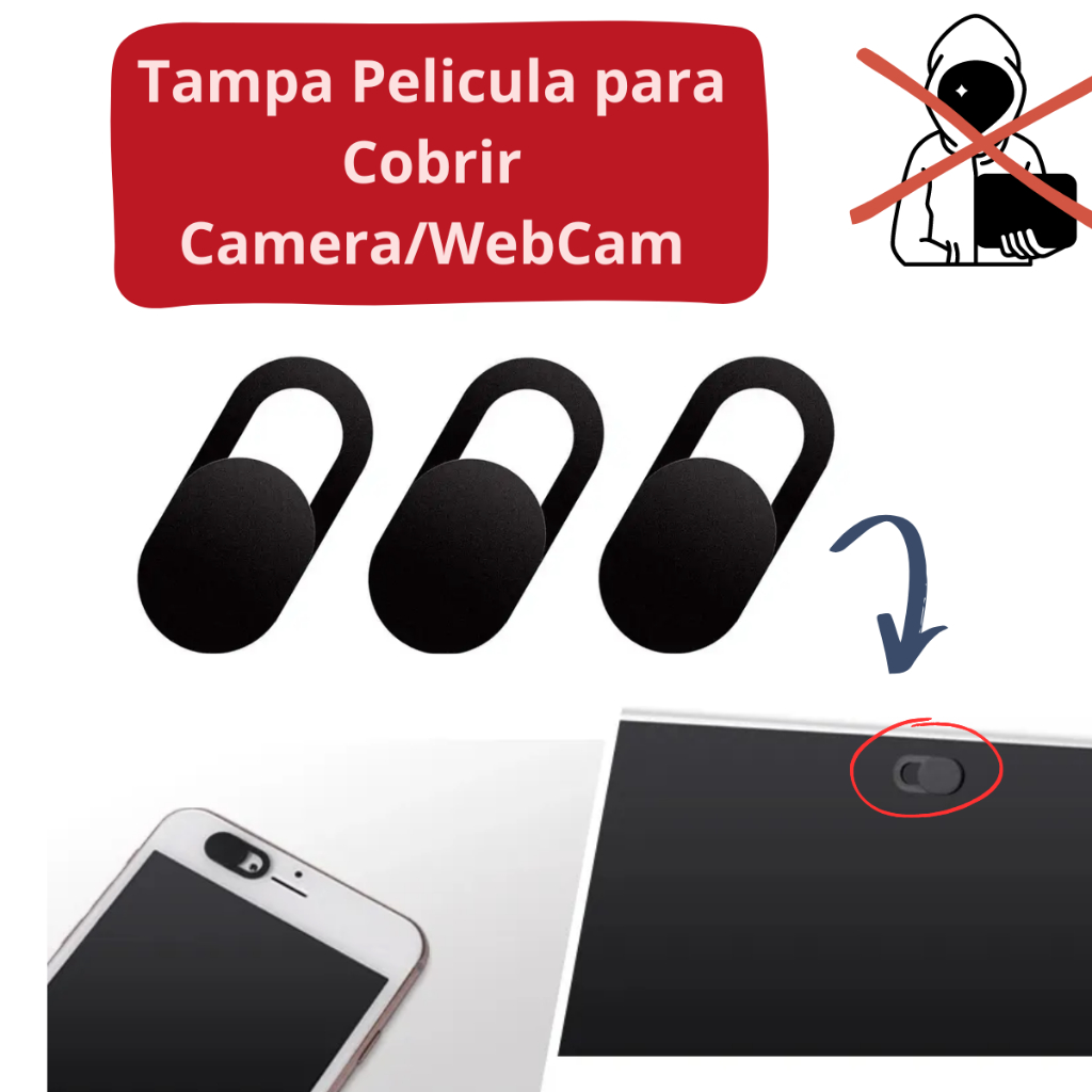 1/3/6/10 Tampa Pelicula Adesivo Protetor Tapa Privacidade Anti Espiao Camera Webcam Celulares Tablet