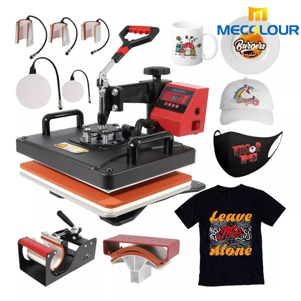 Prensa Térmica 8×1 Sublimação Camiseta Chinelos Bones Pratos Cor Vermelho/preto 110/220V Mecolour