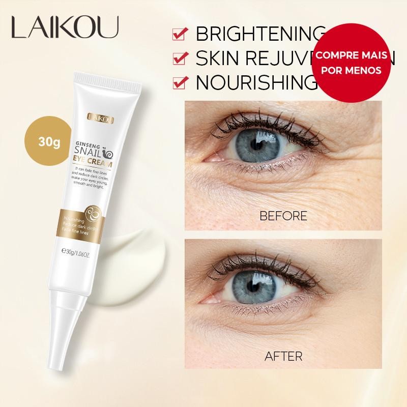 LAIKOU Ginseng Caracol Creme Para Os Olhos Remov e Olheiras Soro Reparador Antienvelhecimento