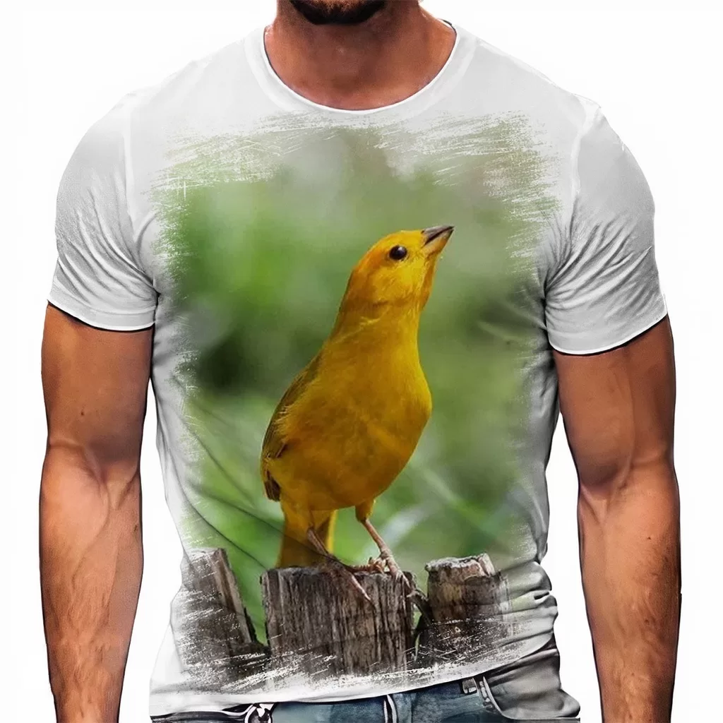 Camiseta Pássaro Ave Canário Da Terra Aves 3 A