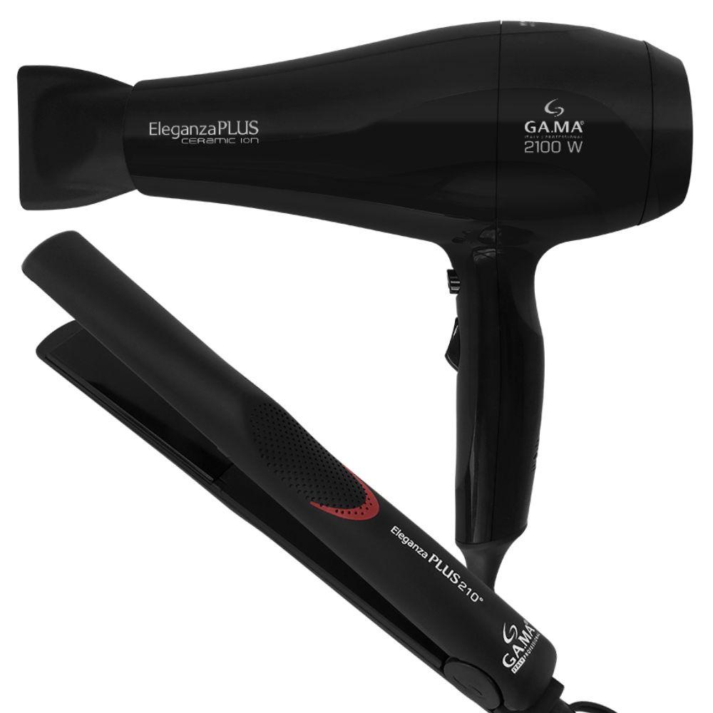 Kit Prancha e Secador de Cabelo Eleganza Plus 127V Gama Italy