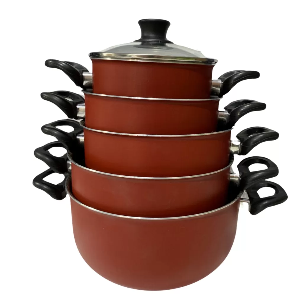 Conjunto Jogo de Panelas Caldeirão Antiaderente 5 Peças Teflon